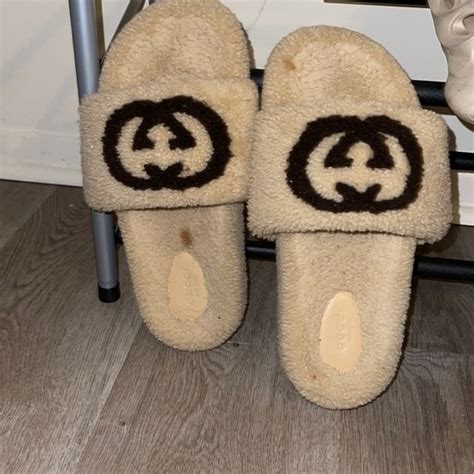 gucci fuzzy slippers.